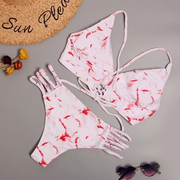 women's swimwear modx fashion tie-dye split two-piece bikini 2021 high waist swimming suits female padded bathing suit beachwear, White;black
women's swimwear modx fashion tie-dye split two-piece bikini 2021 high waist swimming suits female padded bathing suit beachwear, White;black