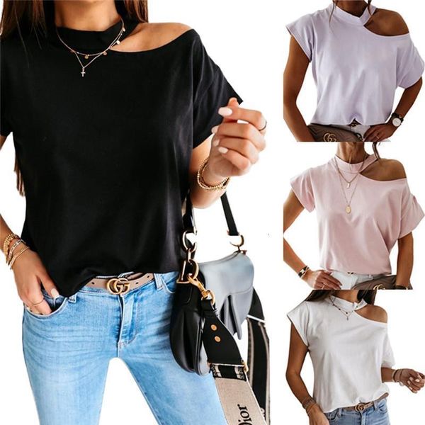 simple pure color t-shirt women hollow out short sleeve plain loose bare shoulder t-shirt office lady party club streetwear, White
simple pure color t-shirt women hollow out short sleeve plain loose bare shoulder t-shirt office lady party club streetwear, White