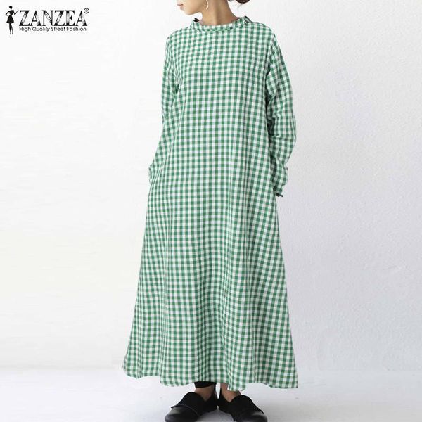 casual dresses plus size vintage check dress women's autumn sundress zanzea 2021 long sleeve maxi vestidos female plaid turtleneck robe, Black;gray
casual dresses plus size vintage check dress women's autumn sundress zanzea 2021 long sleeve maxi vestidos female plaid turtleneck robe, Black;gray
