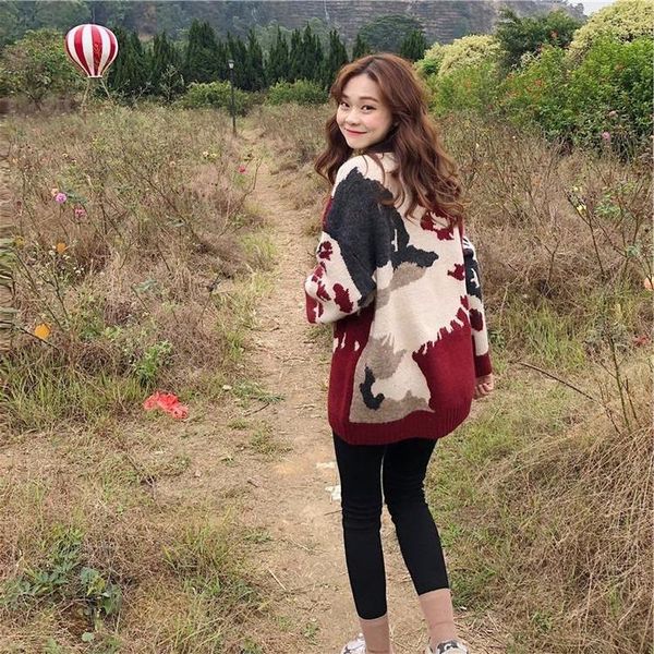 women's sweaters mid-length korean version of the cec lazy wind foreign style knitted sweater winter hooded outer wear loose jacket wom, White;black
women's sweaters mid-length korean version of the cec lazy wind foreign style knitted sweater winter hooded outer wear loose jacket wom, White;black