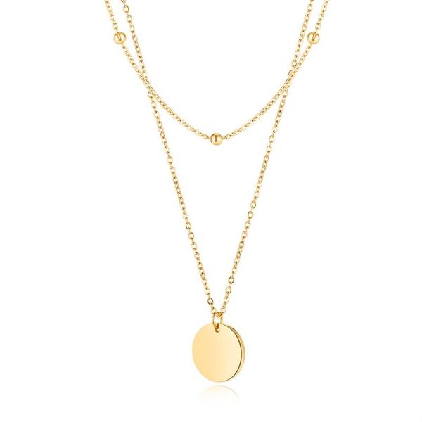pendant necklaces arrival multilayer coin fashion titanium steel jewelry not fade drop, Silver
pendant necklaces arrival multilayer coin fashion titanium steel jewelry not fade drop, Silver