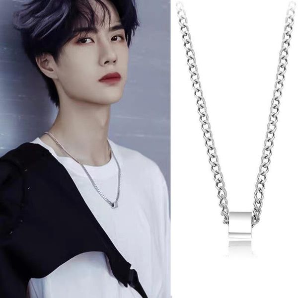 pendant necklaces titanium steel necklace women men simple long chain geometric drop, Silver
pendant necklaces titanium steel necklace women men simple long chain geometric drop, Silver