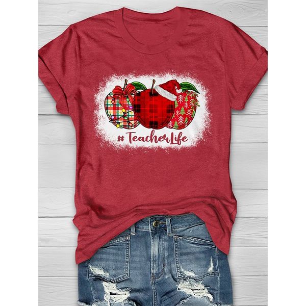 ladies t-shirt harajuku summer christmas rainbow apple print pattern street casual round neck short sleeve comfort, White
ladies t-shirt harajuku summer christmas rainbow apple print pattern street casual round neck short sleeve comfort, White