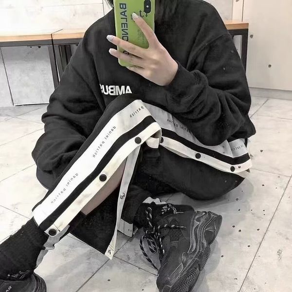 2021 new fw daniel patrick dp track pants men women drawstring tracksuit jogger side stripe button trousers v58n, Black 
2021 new fw daniel patrick dp track pants men women drawstring tracksuit jogger side stripe button trousers v58n, Black