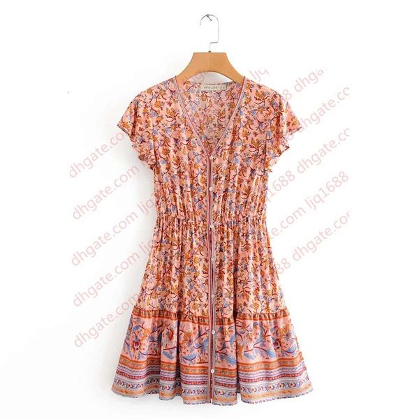 women summer floral printed mini dress new buttons v neck short sleeve vintage bohemian beach dresses boho casual female holiday short dress, Black;gray
women summer floral printed mini dress new buttons v neck short sleeve vintage bohemian beach dresses boho casual female holiday short dress, Black;gray