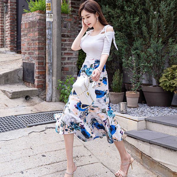 fashion women office ol work elegant suits summer bow slash neck kintted + high waist floral print mermaid skirt set 210529, White
fashion women office ol work elegant suits summer bow slash neck kintted + high waist floral print mermaid skirt set 210529, White