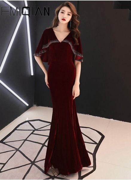 party dresses 2021 cap sleeve burgundy velvet long formal evening dress v neck mermaid banquet prom, White;black
party dresses 2021 cap sleeve burgundy velvet long formal evening dress v neck mermaid banquet prom, White;black