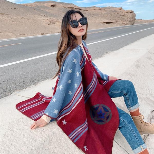 scarves dual-purpose women's autumn winter warm summer coat thickened wild big cloak korean version travel shawl scarf scialle donna, Blue;gray
scarves dual-purpose women's autumn winter warm summer coat thickened wild big cloak korean version travel shawl scarf scialle donna, Blue;gray