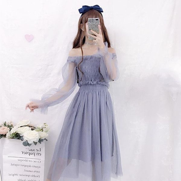 casual dresses sweet women's clothing japan fashion elastic stretch perspective flare long sleeve mesh dresses+spaghetti strap two piec, Black;gray
casual dresses sweet women's clothing japan fashion elastic stretch perspective flare long sleeve mesh dresses+spaghetti strap two piec, Black;gray