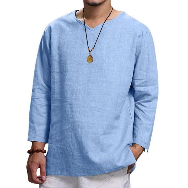 men's casual shirts mens long sleeve shirt man pullover v-neck male cotton linen men loose collar button blouse, White;black
men's casual shirts mens long sleeve shirt man pullover v-neck male cotton linen men loose collar button blouse, White;black