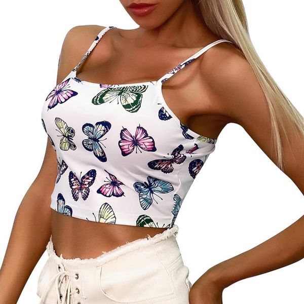 women's tanks & camis women butterfly print tank summer fashion sleeveless crop for ladies, White
women's tanks & camis women butterfly print tank summer fashion sleeveless crop for ladies, White