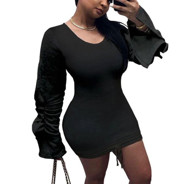 casual dresses women long sleeves patchwork drawstring club mini bodycon dress butterfly sleeve, Black;gray
casual dresses women long sleeves patchwork drawstring club mini bodycon dress butterfly sleeve, Black;gray