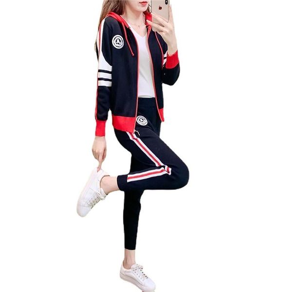 women's two piece pants 2021 knitted sportswear suit women spring and autumn fashion casual jacket two-piece, White
women's two piece pants 2021 knitted sportswear suit women spring and autumn fashion casual jacket two-piece, White