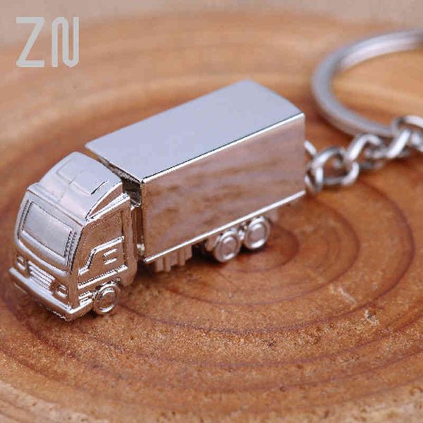 zn mini metal truck key ring lorry car keyfob keychain creative gift lovely keyring for women men, Silver