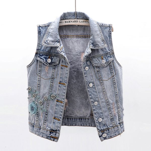 summer short women sleeveless jacket coat beading sequins flowers denim waistcoat plus size frayed jeans vest female 6bfo, Black;white
summer short women sleeveless jacket coat beading sequins flowers denim waistcoat plus size frayed jeans vest female 6bfo, Black;white
