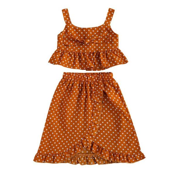 girl kids summer two piece set fresh polka dot ruffles suspender elastic a-line mid-length skirt suit children costume, White
girl kids summer two piece set fresh polka dot ruffles suspender elastic a-line mid-length skirt suit children costume, White