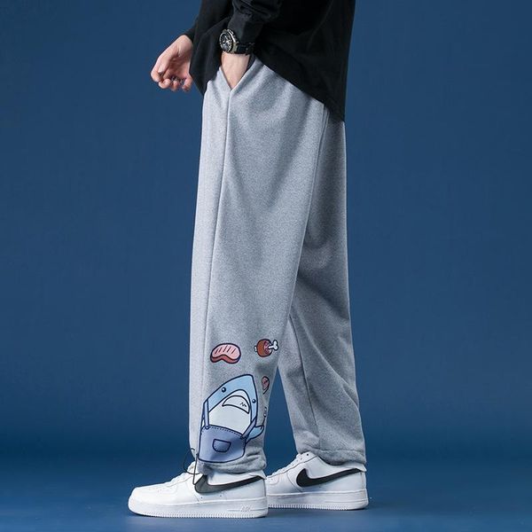 men's pants autumn basketball casual loose sports korean fashion printed straight decoration pant style, Black
men's pants autumn basketball casual loose sports korean fashion printed straight decoration pant style, Black