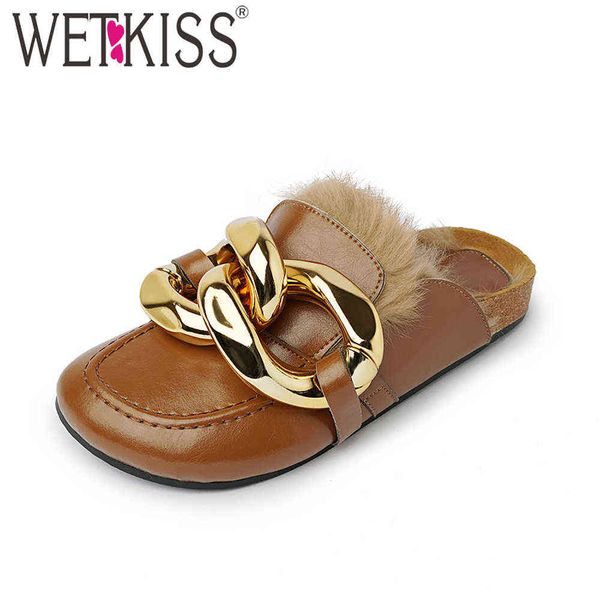 wetkiss women mules slipper gold chain decor slippers warm fur lining round toe slip on mules flat casual slides winter shoes 210630, Black
wetkiss women mules slipper gold chain decor slippers warm fur lining round toe slip on mules flat casual slides winter shoes 210630, Black