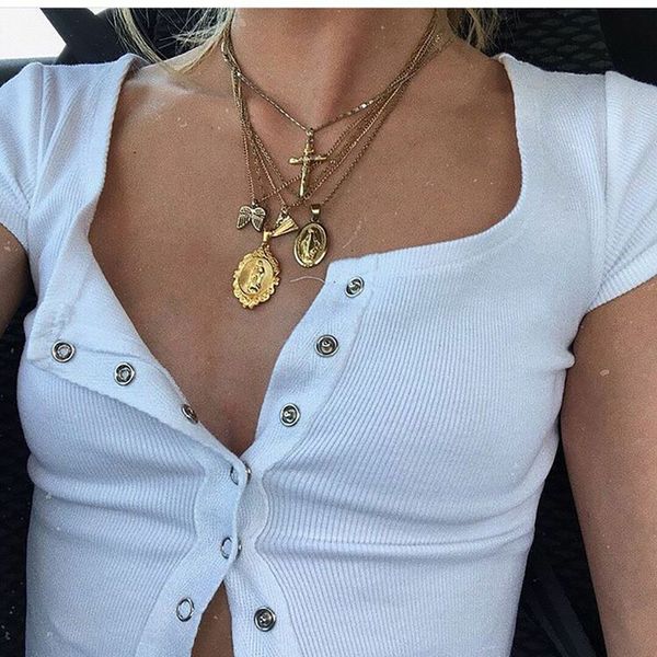 gold color necklace for women 5 layers cross wing jesus pendant chain necklaces & pendants velvet s fashion jewelry, Silver
gold color necklace for women 5 layers cross wing jesus pendant chain necklaces & pendants velvet s fashion jewelry, Silver