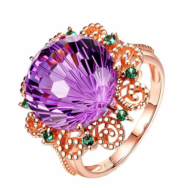cluster rings vintage carving purple crystal amethyst gemstones diamonds for women 14k rose gold color jewelry bijoux party gift fashion, Golden;silver
cluster rings vintage carving purple crystal amethyst gemstones diamonds for women 14k rose gold color jewelry bijoux party gift fashion, Golden;silver