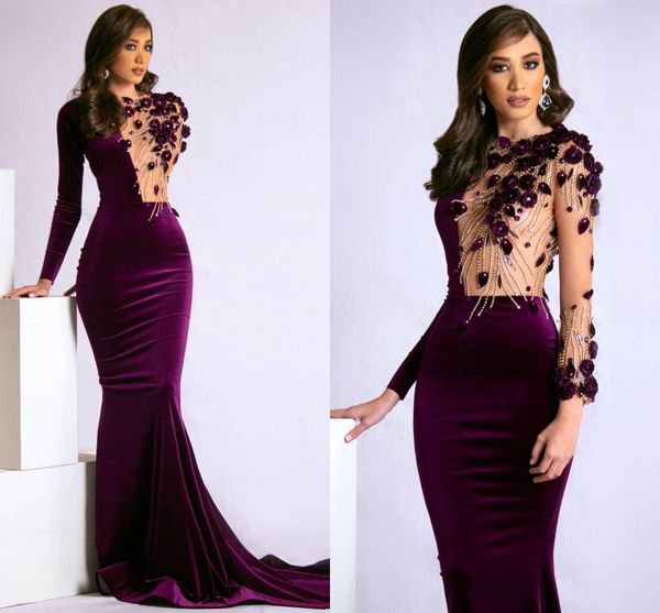 arabic aso ebi 2021 purple velvet evening dresses beaded mermaid long sleeves prom gowns appliqued formal party pageant dress al8756, Black;red
arabic aso ebi 2021 purple velvet evening dresses beaded mermaid long sleeves prom gowns appliqued formal party pageant dress al8756, Black;red