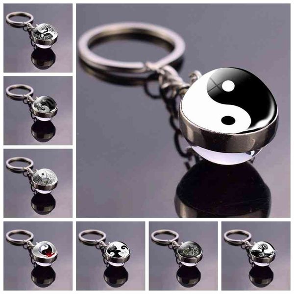 black and white yinyang taichi symbols key chain jewelry yin yang life tree glass ball pendant keychains gifts for women, Slivery;golden
black and white yinyang taichi symbols key chain jewelry yin yang life tree glass ball pendant keychains gifts for women, Slivery;golden