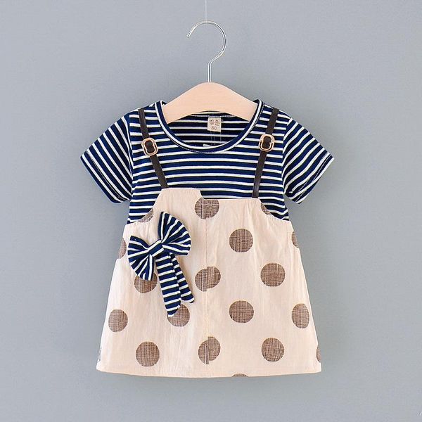 children's clothing new 2021 summer girls dress casual striped polka dot fake two-piece short-sleeved sweet children's dress, Red;yellow
children's clothing new 2021 summer girls dress casual striped polka dot fake two-piece short-sleeved sweet children's dress, Red;yellow