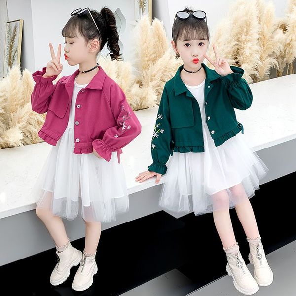 grils set spring and autumn grils cardigan long sleeve embroidered coat jacket and solid long sleeve dress 2-piece set, Blue;gray
grils set spring and autumn grils cardigan long sleeve embroidered coat jacket and solid long sleeve dress 2-piece set, Blue;gray