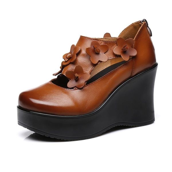 dress shoes fashion floral autumn woman genuine leather pumps wedges high heels retro flower women platform, Black
dress shoes fashion floral autumn woman genuine leather pumps wedges high heels retro flower women platform, Black
