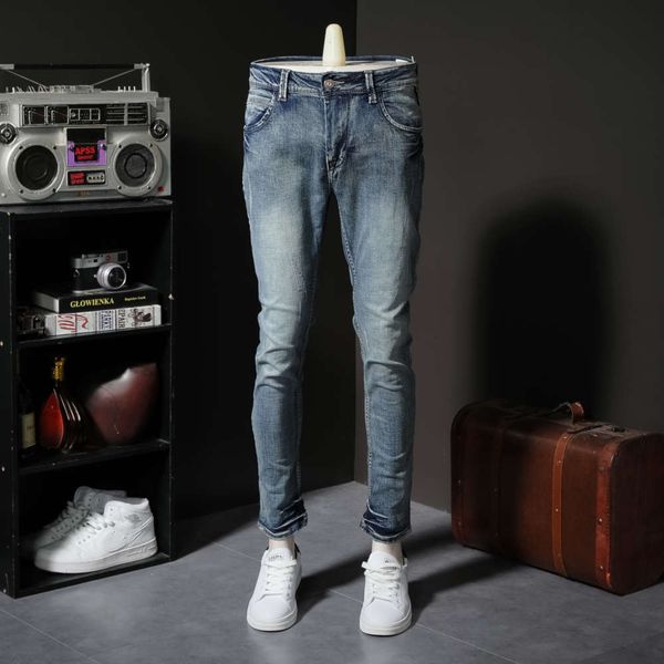 spring and autumn jeans men's slim little feet fashion casual long pants versatile nostalgia, Blue
spring and autumn jeans men's slim little feet fashion casual long pants versatile nostalgia, Blue