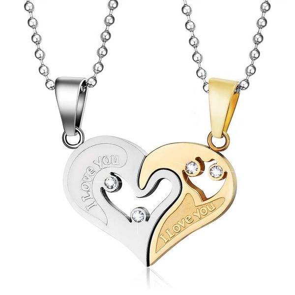 pendant necklaces fashion accessory heart shape jigsaw puzzle titanium steel couples accessories, Silver
pendant necklaces fashion accessory heart shape jigsaw puzzle titanium steel couples accessories, Silver