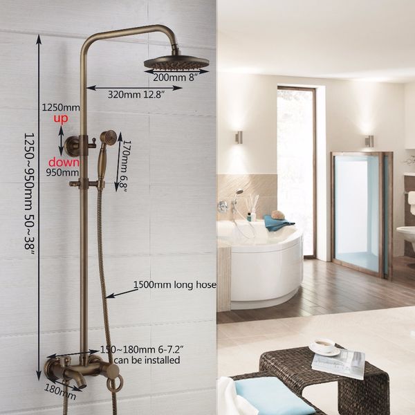 bathroom shower sets new 8 inch rainfall head antique brass wall mounted 3 functions hand sprayer mixer tap faucet set kcpc
bathroom shower sets new 8 inch rainfall head antique brass wall mounted 3 functions hand sprayer mixer tap faucet set kcpc