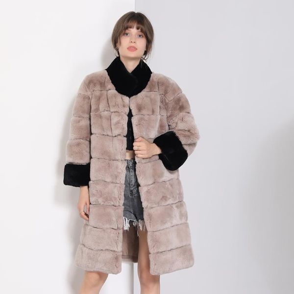 maylofuer 2021 new arrival 100% real rex fur coat with genuine fur stand collar horizontal stripe lady long coat, Black
maylofuer 2021 new arrival 100% real rex fur coat with genuine fur stand collar horizontal stripe lady long coat, Black