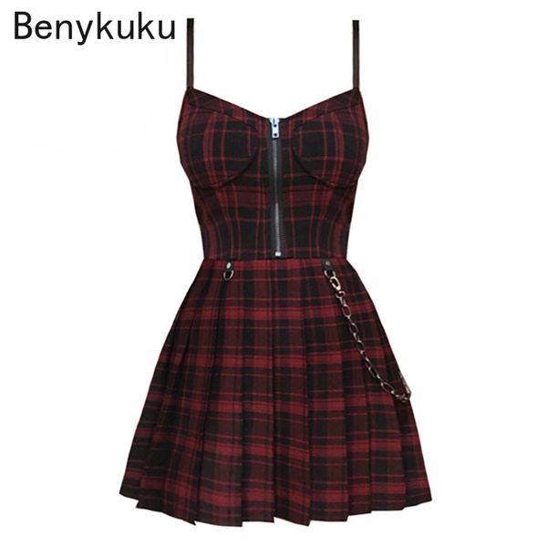 gothic girls sling dress preppy style summer red black pleated plaid women sleeveless mini short dress goth punk streetwear y0118, Black;gray
gothic girls sling dress preppy style summer red black pleated plaid women sleeveless mini short dress goth punk streetwear y0118, Black;gray