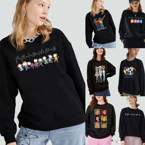 women's hoodies & sweatshirts autumn clothing long sleeve sweatshirt fashion white pullover cartoon friends printed series o-neck casua, Black
women's hoodies & sweatshirts autumn clothing long sleeve sweatshirt fashion white pullover cartoon friends printed series o-neck casua, Black