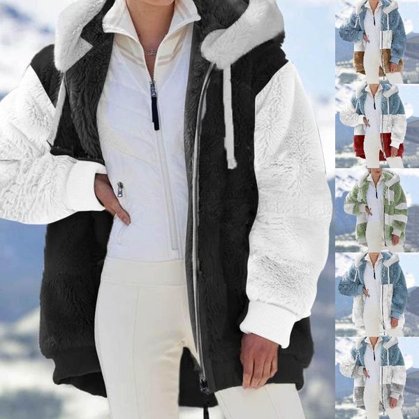 women's jackets jacket fashion patchwork plush zipper hooded coat winter warm faux fur pocket loose parka female outwear plus size, Black;brown
women's jackets jacket fashion patchwork plush zipper hooded coat winter warm faux fur pocket loose parka female outwear plus size, Black;brown
