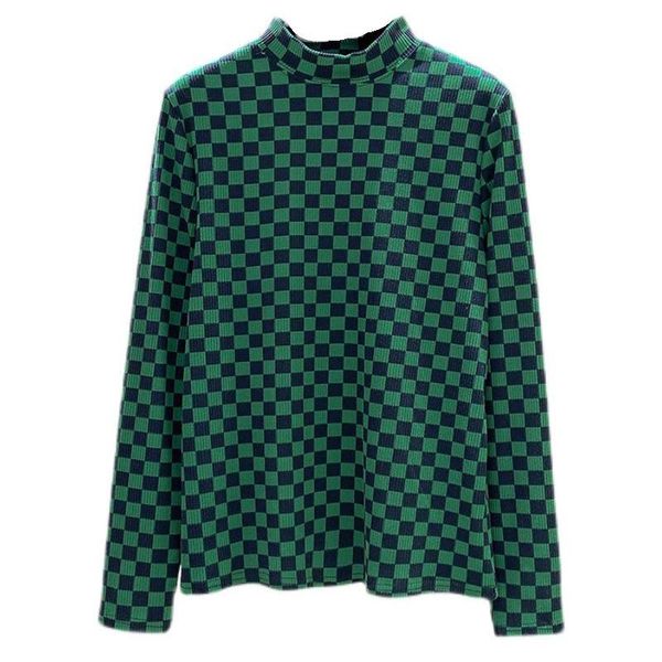 plus size t-shirt cotton women 2021 autumn winter checkerboard plaid long sleeve tshirt fashion turtleneck lady basic, Black
plus size t-shirt cotton women 2021 autumn winter checkerboard plaid long sleeve tshirt fashion turtleneck lady basic, Black