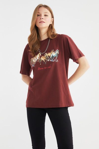 women's t-shirt trendyol printed boyfriend knitted twoss21ts3487, White
women's t-shirt trendyol printed boyfriend knitted twoss21ts3487, White