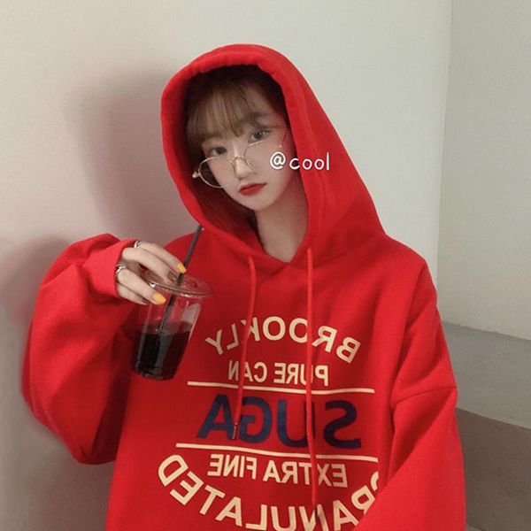 women's hoodies & sweatshirts autumn winter red hooded sweatershirt for women korean style loose bfstyle letters printing plus velvet p, Black
women's hoodies & sweatshirts autumn winter red hooded sweatershirt for women korean style loose bfstyle letters printing plus velvet p, Black