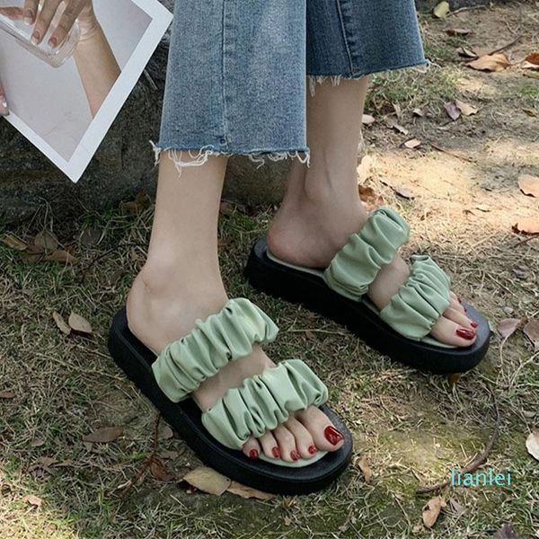 slippers female summer fashion 2021 flats dropship women shoes pleated round toe low heels ladies thick bottom candy colors, Black
slippers female summer fashion 2021 flats dropship women shoes pleated round toe low heels ladies thick bottom candy colors, Black