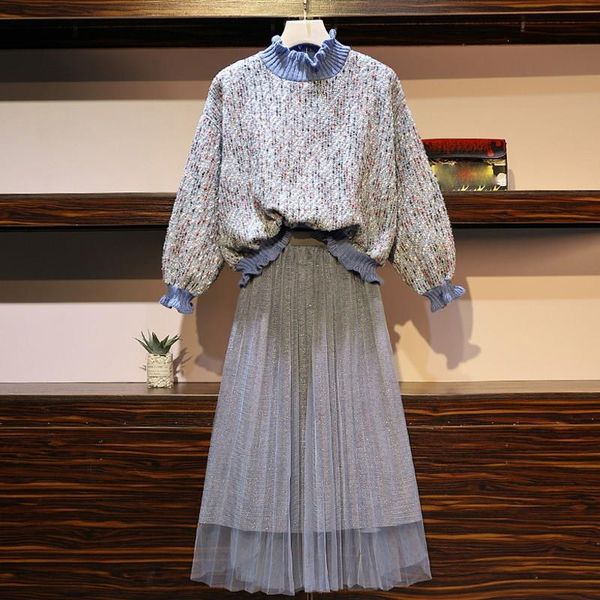 two piece dress women tweed pullover and long mesh skirt sets turtleneck bottoming fall winter suits petal sleeve sweet, White
two piece dress women tweed pullover and long mesh skirt sets turtleneck bottoming fall winter suits petal sleeve sweet, White