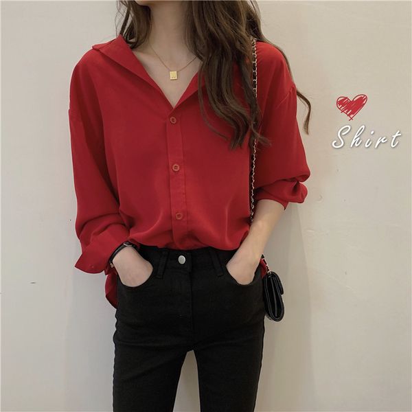 2021 new e blusas femininas slido chiffon vermelho blusa escritrio camisa de manga comprida camisas roupas xnvv, Black
2021 new e blusas femininas slido chiffon vermelho blusa escritrio camisa de manga comprida camisas roupas xnvv, Black