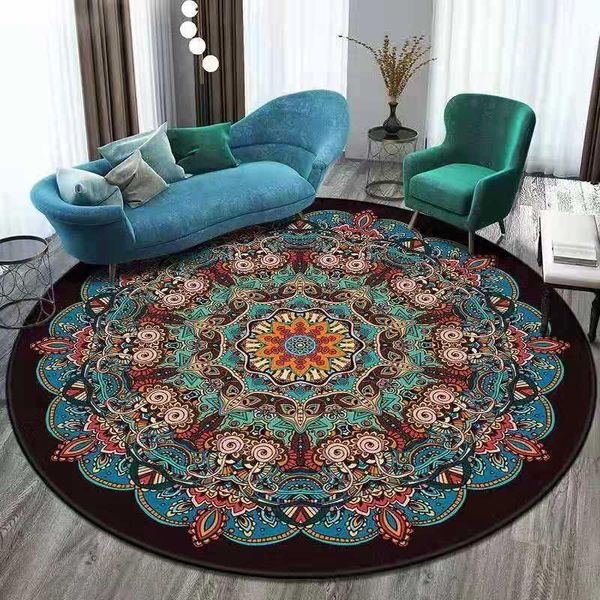 nordic retro india mandala ethnic round carpet for living room round mat flower printed kids room large geometric area rug
nordic retro india mandala ethnic round carpet for living room round mat flower printed kids room large geometric area rug