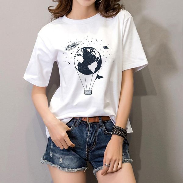women harajuku white t shirt space earth balloons printed tshirt korean style streetwear aesthetic camisas mujer tee 
women harajuku white t shirt space earth balloons printed tshirt korean style streetwear aesthetic camisas mujer tee