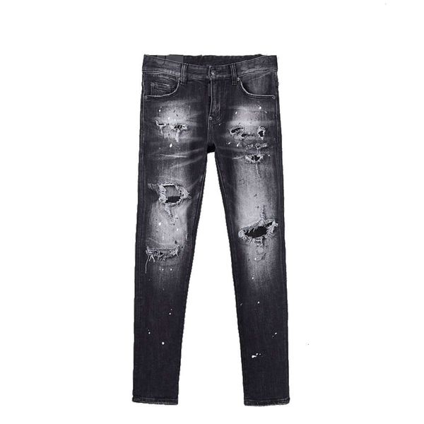 mens ripped slim fit jeans fashion washed patchwork black hip hop stylist denim pants with holes for men 8224, Blue
mens ripped slim fit jeans fashion washed patchwork black hip hop stylist denim pants with holes for men 8224, Blue