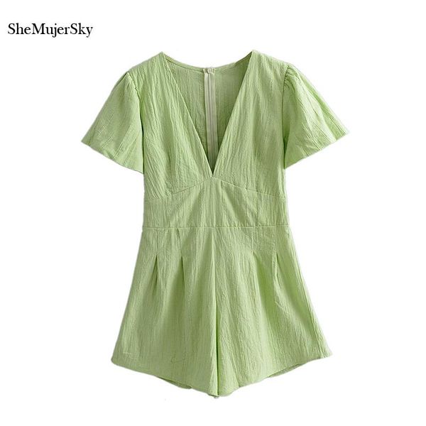 women's jumpsuits & rompers shemujersky summer cotton womens green jumpsuit v-neck short sleeve casual playsuits 2021, Black;white
women's jumpsuits & rompers shemujersky summer cotton womens green jumpsuit v-neck short sleeve casual playsuits 2021, Black;white