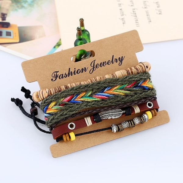 charm bracelets 3pcs/set boho gypsy hippie punk wooden beige coconut wood beads brown leather rainbow cord wrap set for man, Golden;silver
charm bracelets 3pcs/set boho gypsy hippie punk wooden beige coconut wood beads brown leather rainbow cord wrap set for man, Golden;silver