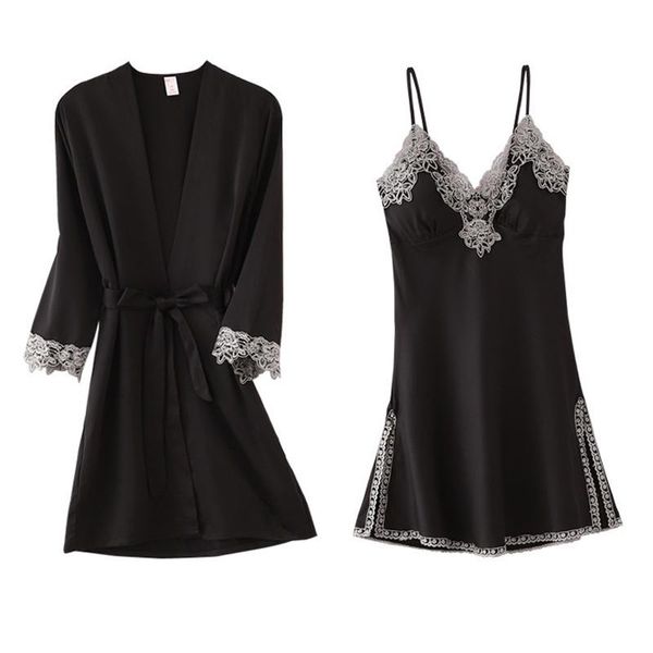 women's sleepwear robe set spring summer lace thin silk ladies solid casual bathrobe three quarter sleeve nightgown kimono for female, Black;red
women's sleepwear robe set spring summer lace thin silk ladies solid casual bathrobe three quarter sleeve nightgown kimono for female, Black;red