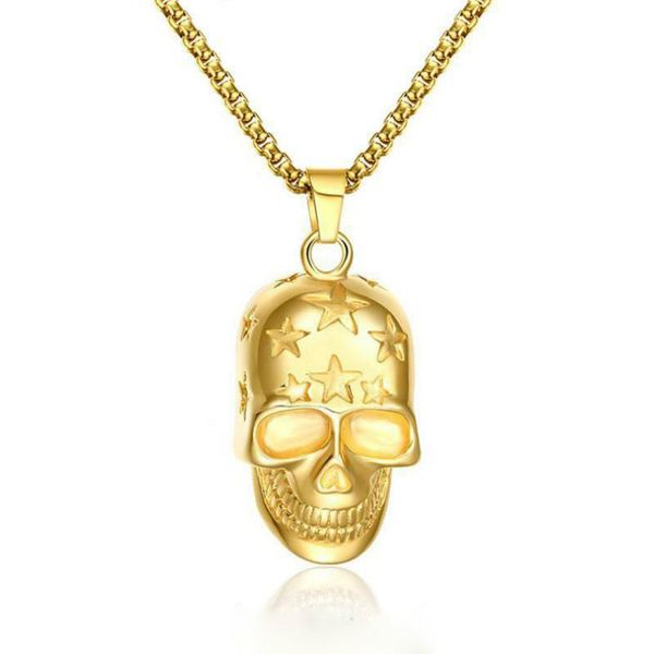 pendant necklaces golden men trendy classic non-mainstream skull stars stainless steel necklace long choker punk hiphop/rock, Silver
pendant necklaces golden men trendy classic non-mainstream skull stars stainless steel necklace long choker punk hiphop/rock, Silver