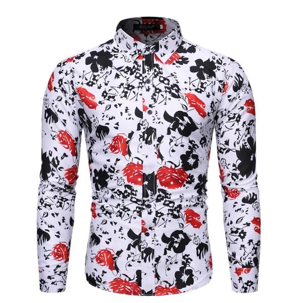 men's casual shirts floral printed holiday man long sleeve button up blouses shirt male spring autumn blouse, White;black
men's casual shirts floral printed holiday man long sleeve button up blouses shirt male spring autumn blouse, White;black